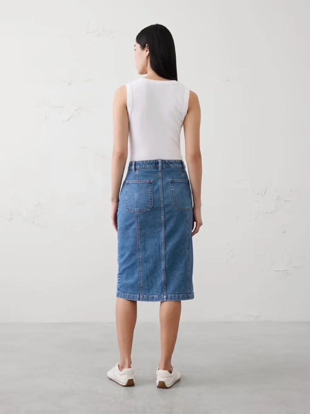 banana republic factory denim pencil skirt